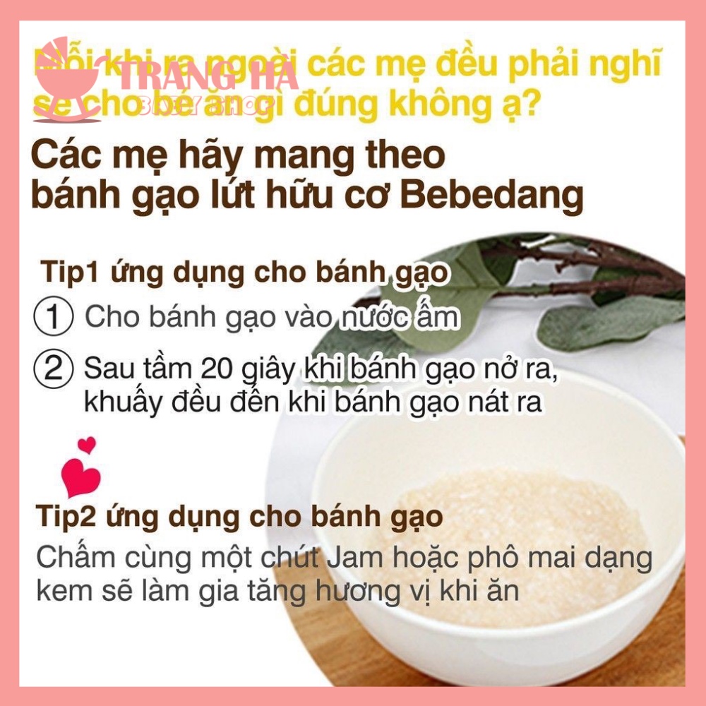 &lt; Date T7-T11/2023 &gt; Bánh Gạo Lứt Ăn Dặm Hữu Cơ BEBEDANG Hàn Quốc Cho Bé Tập Ăn Dặm