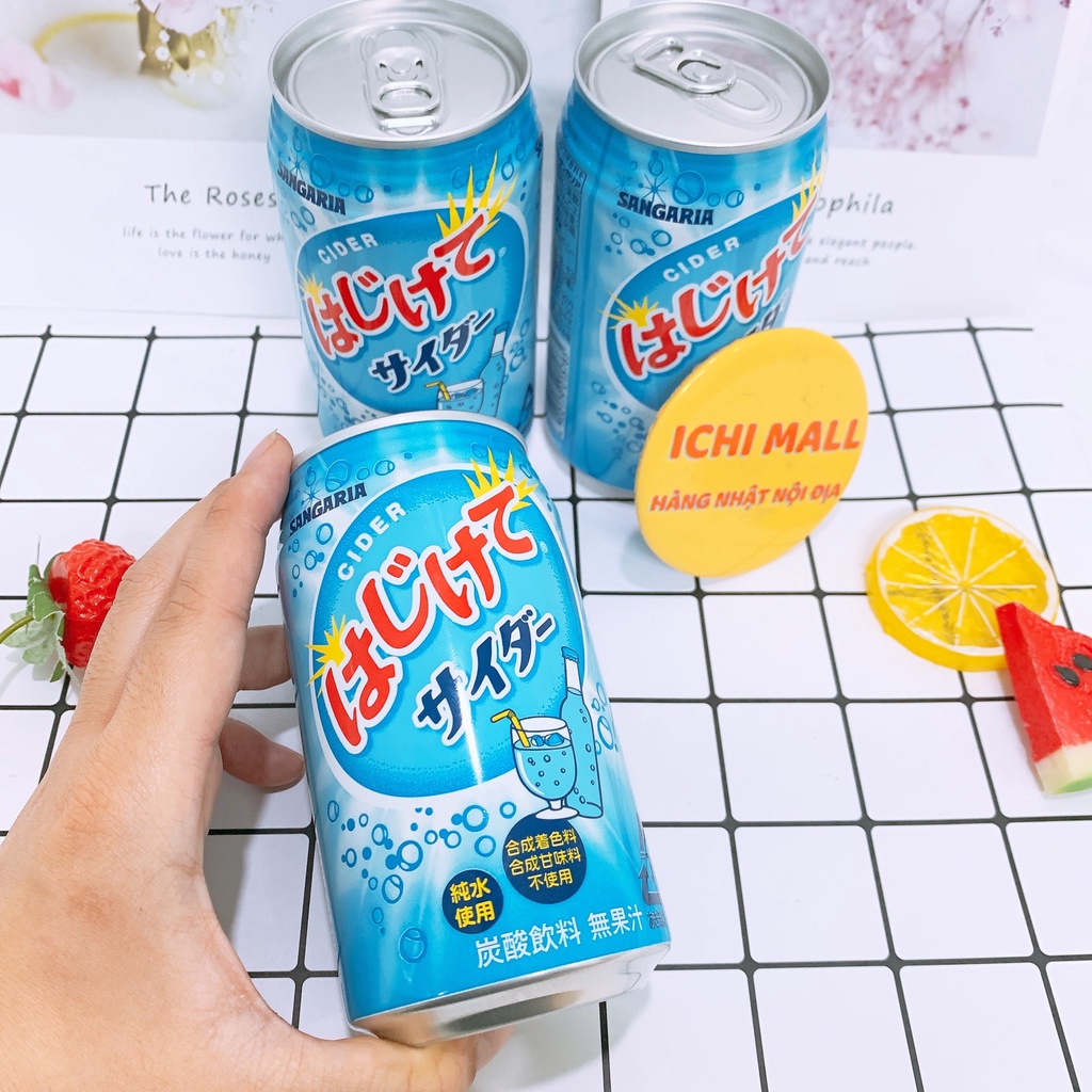 (Date: T10.2022) Nước uống Soda Sangaria trái cây - Nhật Bản