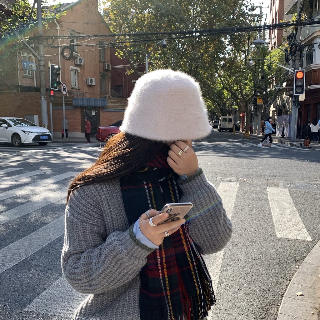 Nón vành phối lông thời trang retro cho nữ
