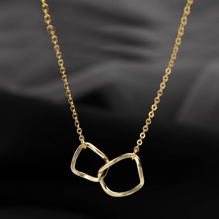 Dây chuyền hai mặt thiết kế đơn giản phong cách Hàn Quốc