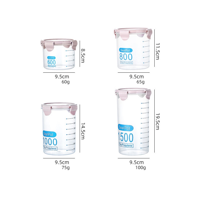 Hộp Đựng Thực Phẩm Khô Trong Suốt Không BPA Có Thể Tái Sử Dụng