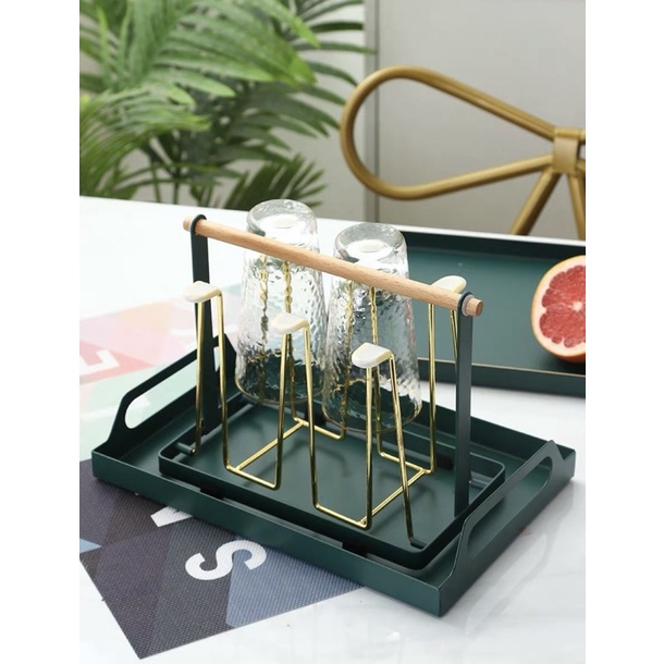 Úp ly, úp cốc tay cầm gỗ tre cao cấp phong cách Bắc Âu mẫu mới 2021