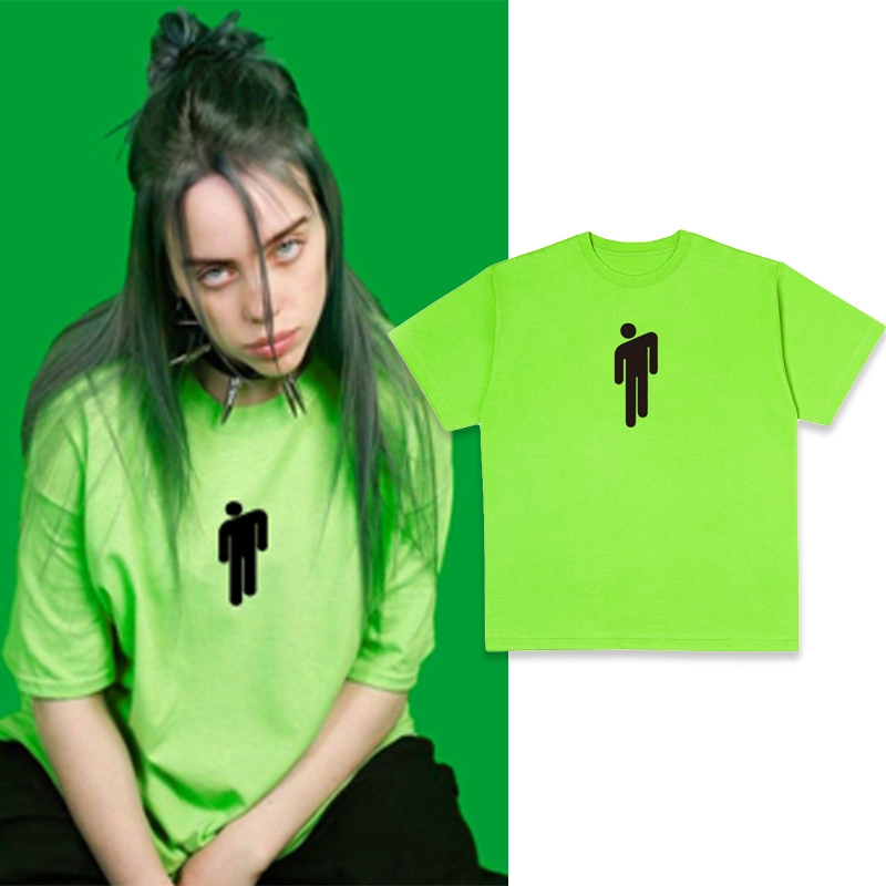 Áo thun tay ngắn in họa tiết Billie Eilish phong cách Harajuku