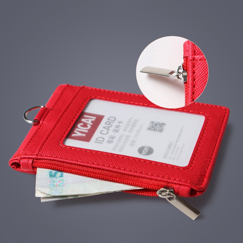 Bao Da PU Đựng Thẻ ID Kèm Dây Đeo Tiện Dụng