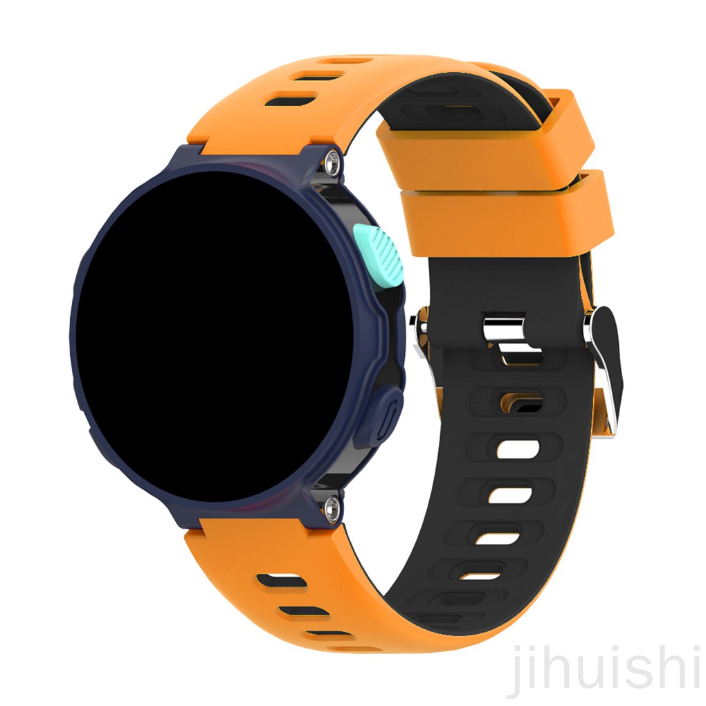 Dây Đeo Thay Thế Màu Đen Cam Cho Đồng Hồ Thông Minh Garmin Forerunner 220 / 230 / 235 / 620 / 630 / 735xt