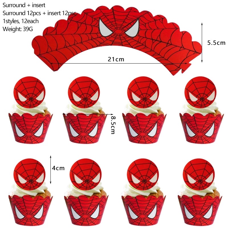 Hot 1 Set Que Cắm Trang Trí Bánh Kem Chủ Đề Người Nhện Siêu Anh Hùng Cho Tiệc Sinh Nhật Trẻ Em