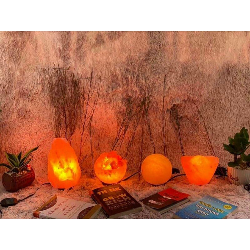 Đèn Đá Muối Himalaya Pakistan Hình Cầu 3500g+ Đèn + 100g Muối Tắm Hoặc Ăn Himalaya | BigBuy360 - bigbuy360.vn