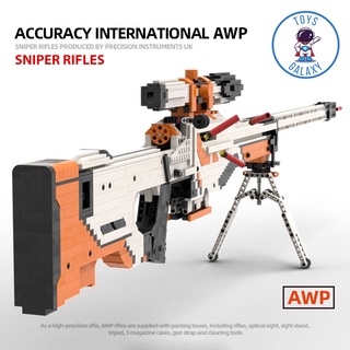 Đồ Chơi Lắp Ráp PUBG Mô Hình AWP Asiimov / M24 / K98 MOC Kevin183 Trong Game CSGO Cảnh Sát Quân Đội