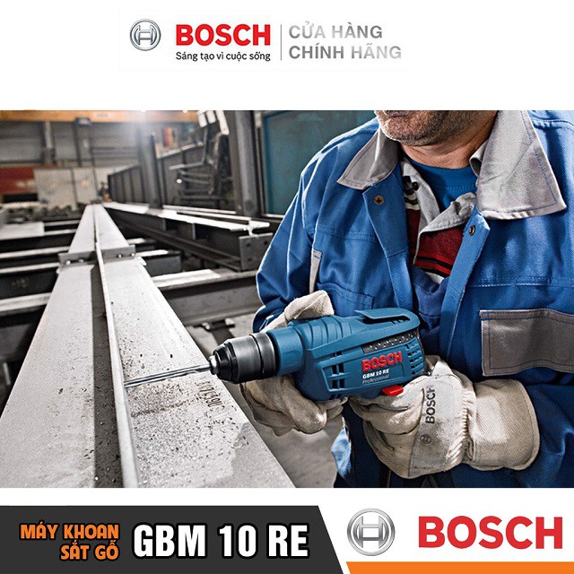 [CHÍNH HÃNG] Máy Khoan Bắt Vít Bosch GBM 10 RE (10MM-600W) Giá Đại Lý Cấp 1, Bảo Hành Tại Các TTBH Toàn Quố