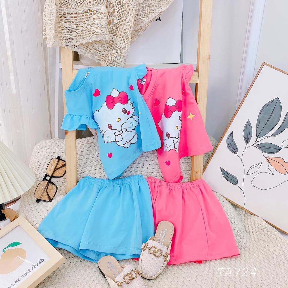 [MẪU HÈ] BỘ CÁNH TIÊN BÈO NHÚN KITTY SIÊU ĐÁNG YÊU CHO BÉ 7-18KG. VIDEO THẬT. XƯỞNG MAY BIBO