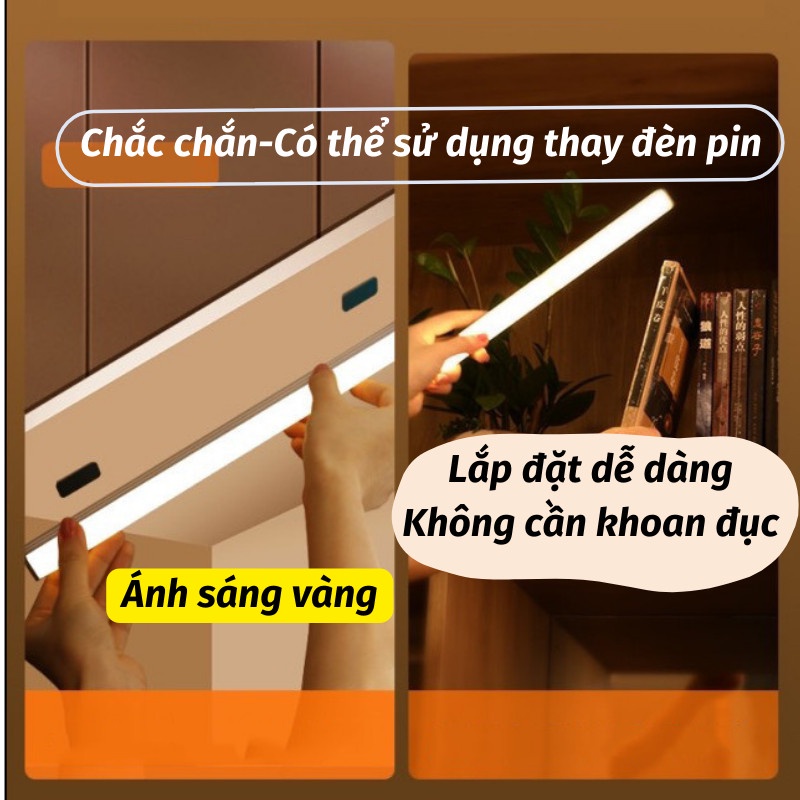 Đèn Led Cảm Ứng,Đèn Cảm Biến Chuyển Động Gắn Tủ Quần Áo, Hành Lang, Phòng Ngủ, Phòng Tắm Tự Động Thông Minh PAPAA.HOME