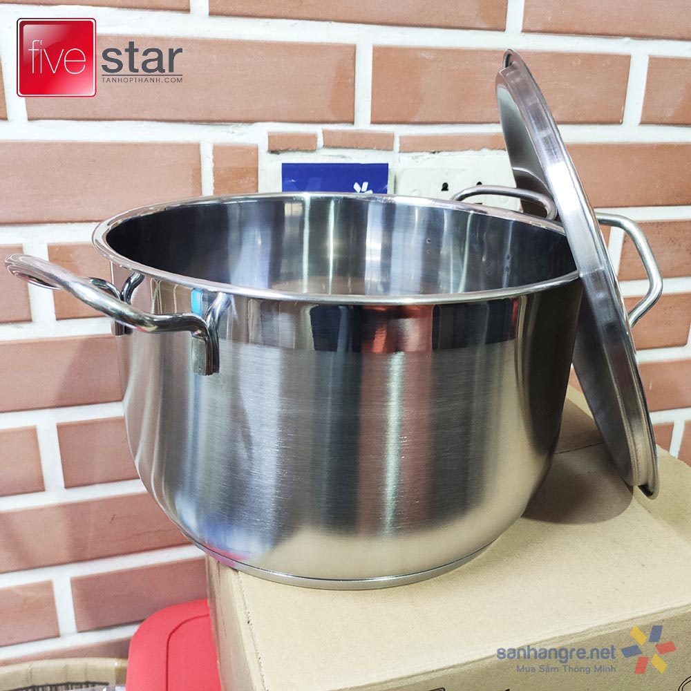 [ HÀNG CHÍNH HÃNG ] Nồi inox Fivestar 3 đáy 28- 30cm -vung inox dùng cho mọi loại bếp-nồi đun bếp từ-giá rẻ-bh 5 năm