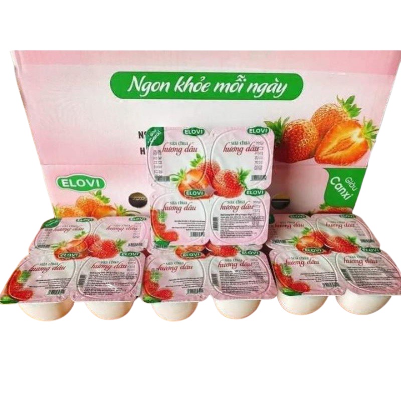 Sữa Chua Elovi 70gr Có Đường Thùng 48 Hộp Date Mới Nhất