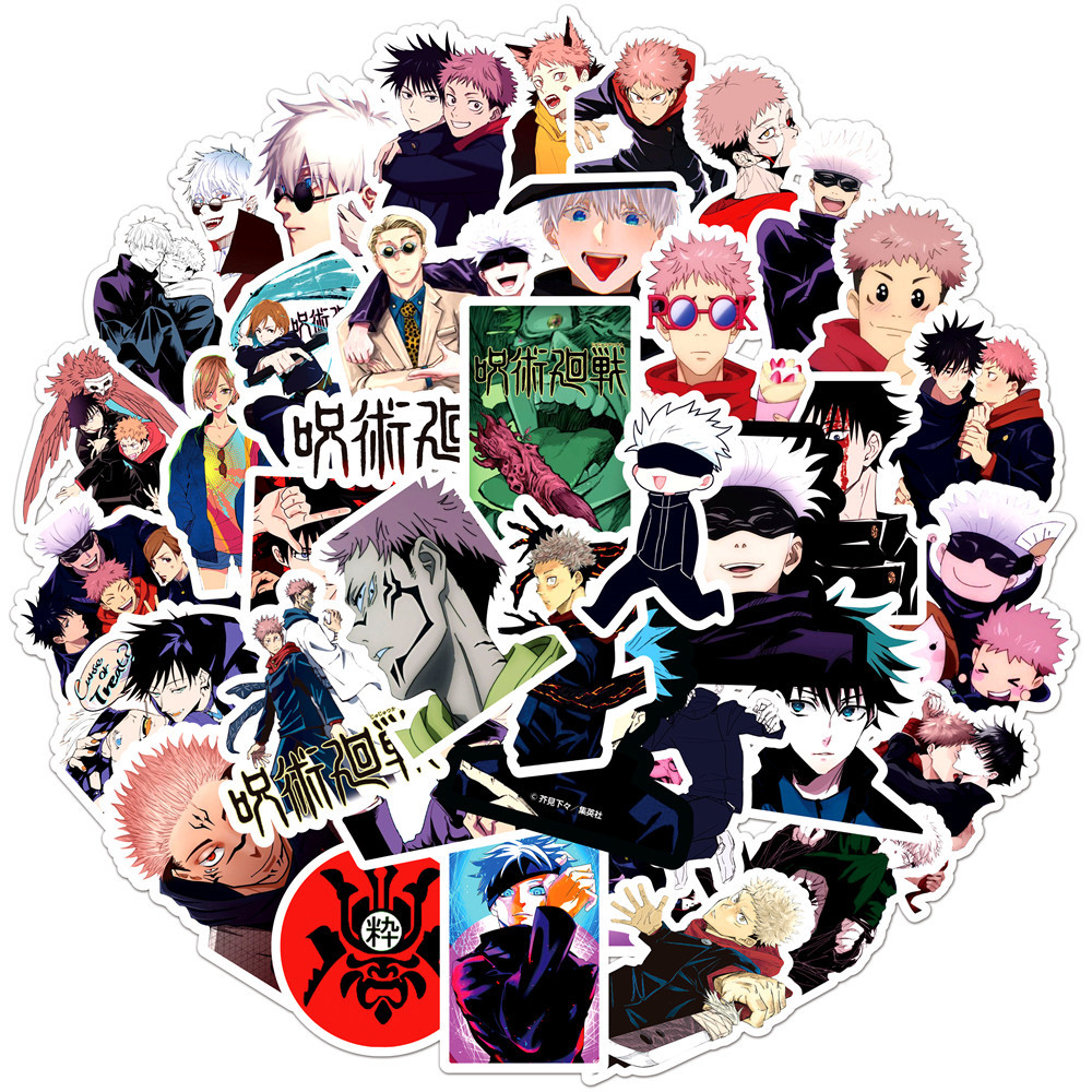 Set 50 Miếng Dán Trang Trí Hình Nhân Vật Anime Xinh Xắn Dễ Thương