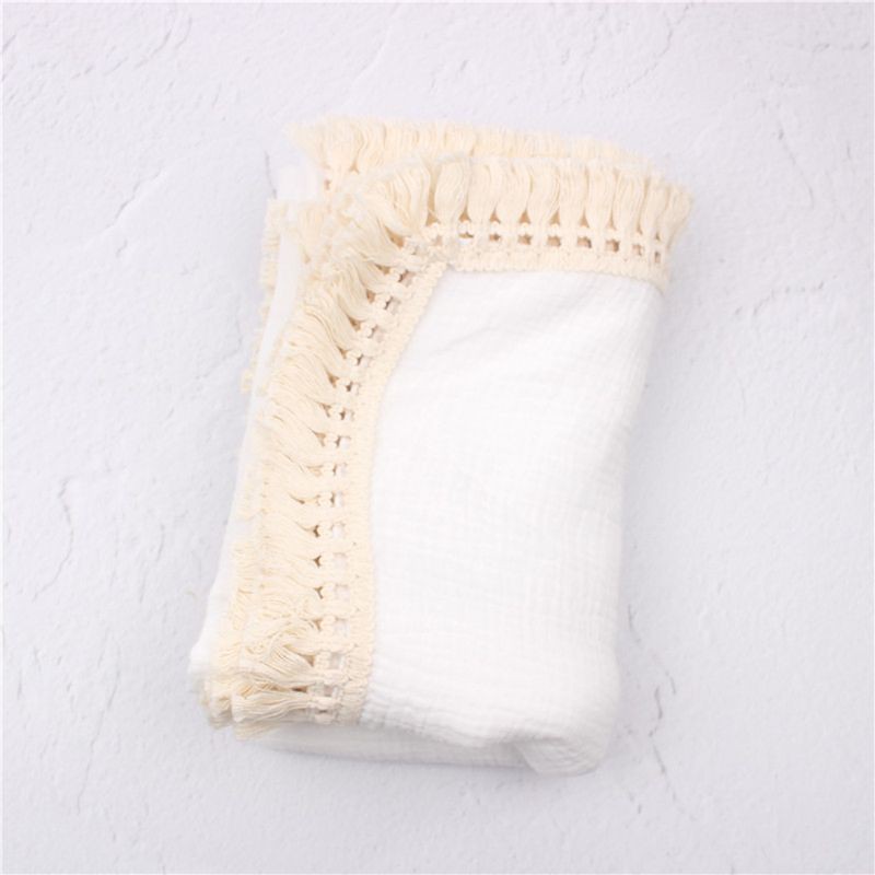 Chăn Quấn Tua Rua Chất Liệu Cotton Cho Bé