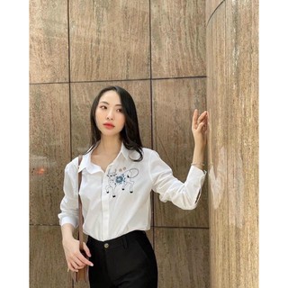 sơ mi trắng thêu trâu ( giá sale)
