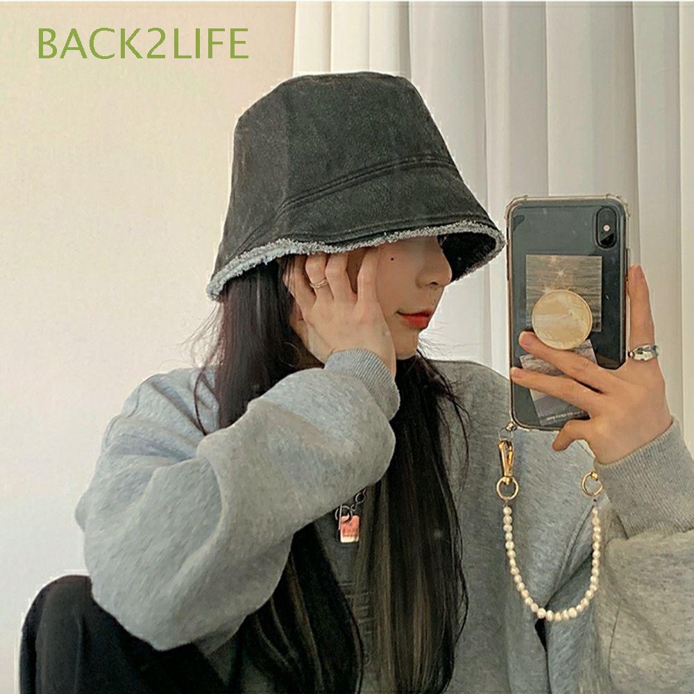 Nón Tai Bèo Che Nắng Màu Xanh Dương Phong Cách Cao Bồi Đơn Giản Thời Trang Cho Nữ BACK2LIFE