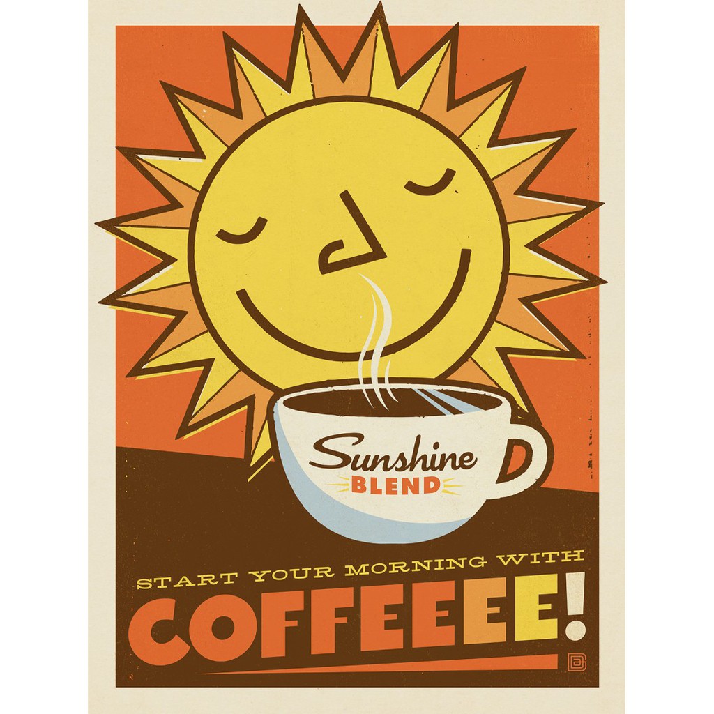 Tranh thiếc (Metal poster Decoralsub) Chủ Đề "Coffee Vintage"
