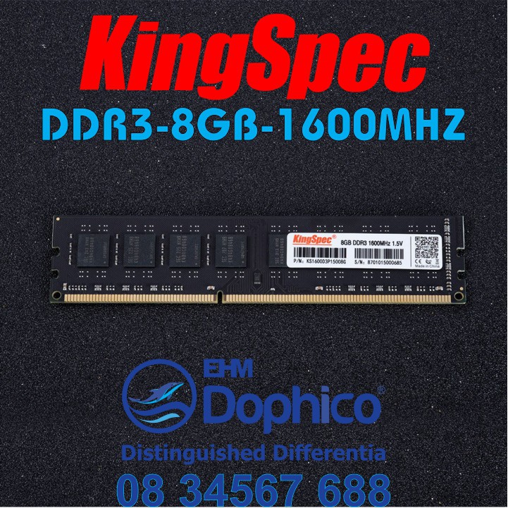 Ram KingSpec DDR3/DDR4 (4GB/8GB/1600MHz/2400MHz) cho PC – CHÍNH HÃNG KingSpec – Bảo hành 3 năm