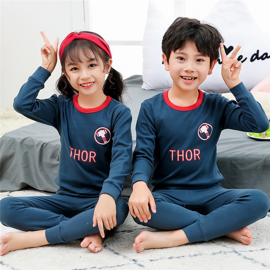 Bộ đồ ngủ 7 màu thời trang mùa thu hình người nhện/người dơi cho bé trai kích thước 100-160