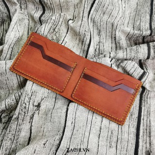 Bóp ví nam, Ví ngang da bò handmade - Orchid