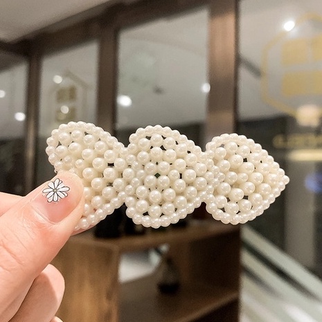 HUANG YOYO  Kẹp tóc trang trí ngọc trai phong cách Hàn Quốc đáng yêu cho nữ