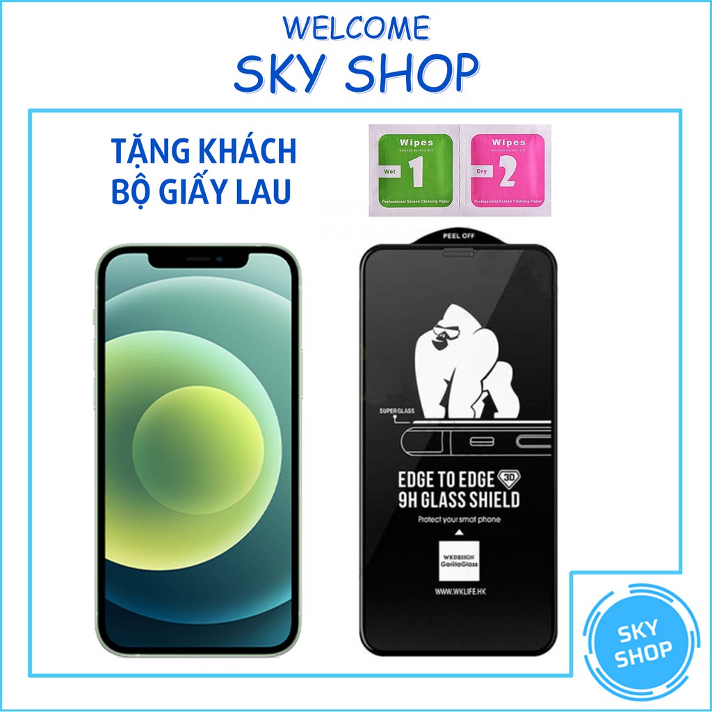 Kính cường lực iphone Full Màn KingKong (Nobox) 6/6s/6plus/6splus/7/7plus/8/8plus/plus/x/xr/xs/11/12/13/pro/max/Sky Shop