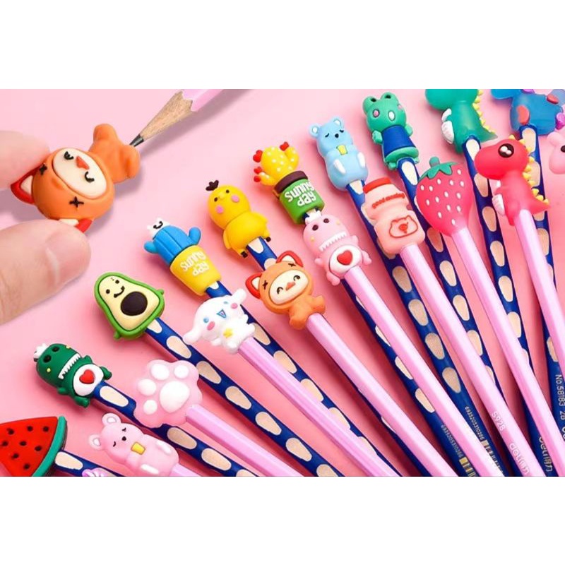 1 chiếc nắp đậy bút chì silicon cute