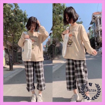 Quần ống rộng kẻ nhiều màu K&A. | BigBuy360 - bigbuy360.vn