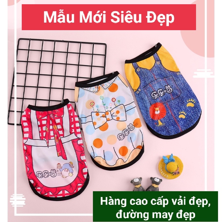 Áo thun ba lỗ cao cấp cho chó mèo - Áo cho thú cưng nhiều size từ 1-15kg - Hàng chuẩn y hình