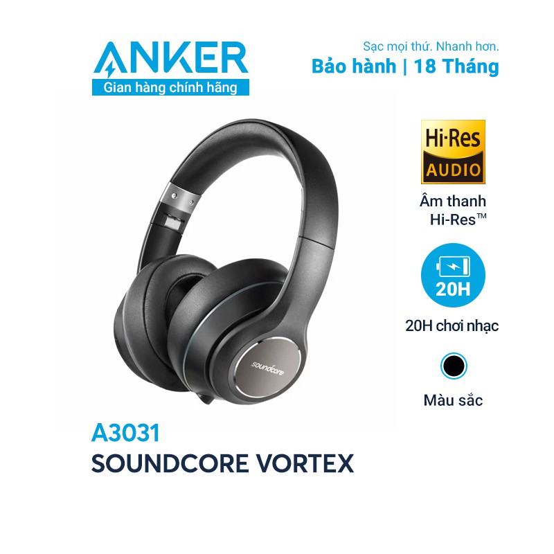 Tai nghe bluetooth chụp tai SOUNDCORE Vortex (by Anker) công nghệ aptX - A3031
