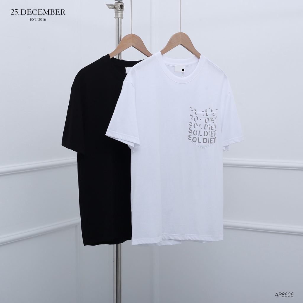 Áo phông họa tiết chữ, chất vải cotton dầy dặn, form đẹp - 25.December AP8606