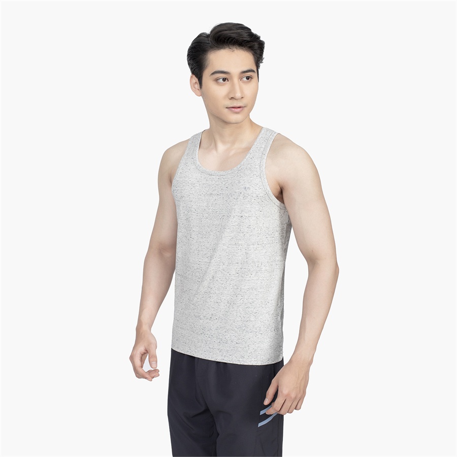 Áo thun ba 3 lỗ nam ARISTINO ATT009S2 mặc lót trong tập gym dáng Tanktop vai nhỏ suông vừa vải cotton cao cấp màu xám