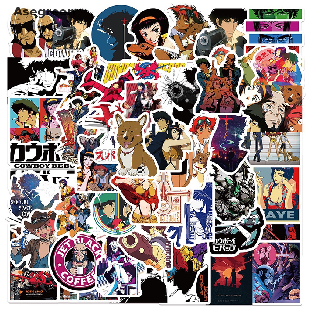 Bộ 50 Miếng Dán PVC Họa Tiết Hoạt Hình Graffiti Trang Trí Vali / Laptop / Xe Hơi