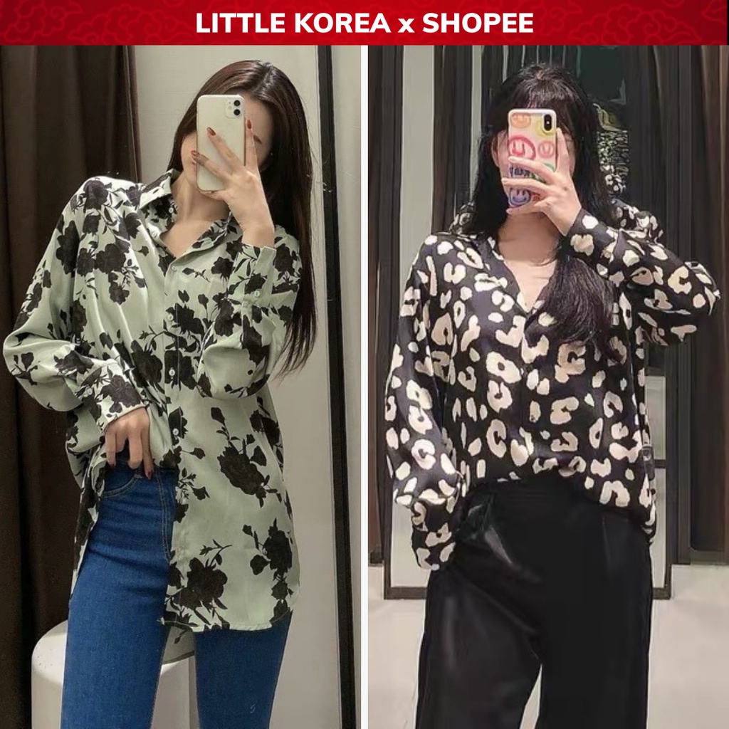 Áo Sơ Mi Nữ Dáng Suông Tay Dài Loang Màu Thời Trang - LITTLE KOREA