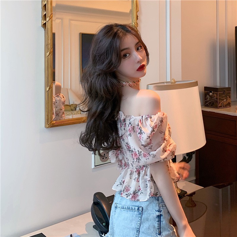 IELGY Áo Voan Họa Tiết Hoa Tay Dài Thời Trang Dành Cho Nữ