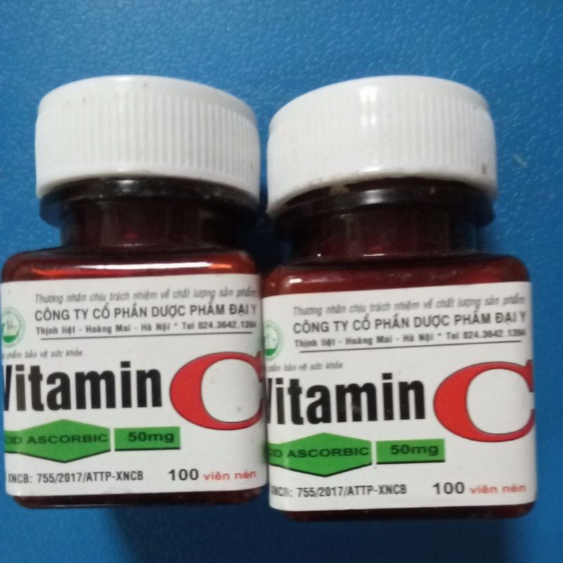 Vitamin C 50mg lọ 100 viên Bổ sung vitamin C tăng cường sức đề kháng cho cơ thể