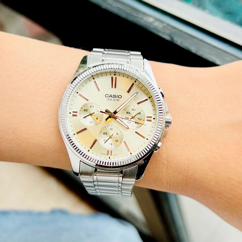 Đồng hồ kim nam dây thép Casio MTP 1375D 7A2