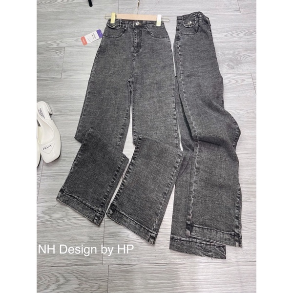 Quần jeans giãn suông nắp túi