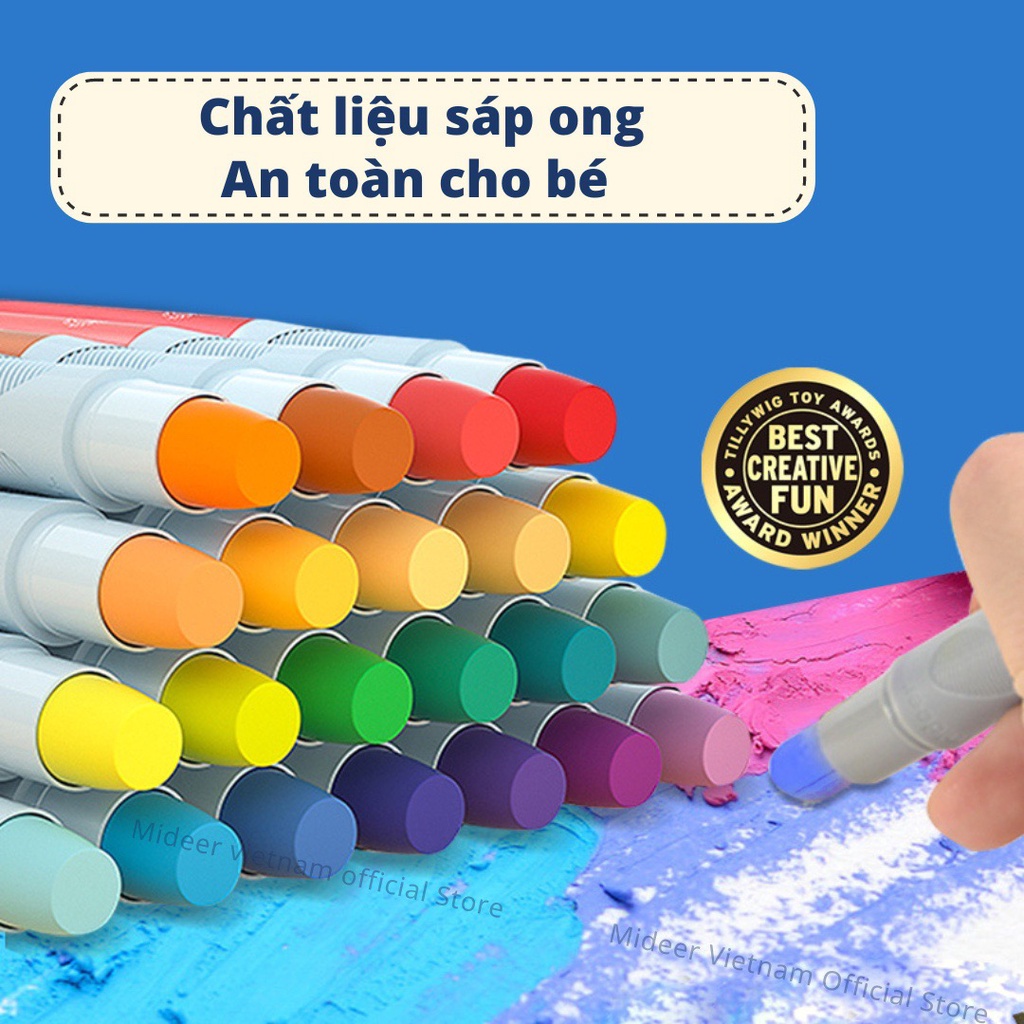 Màu sáp Lụa hữu cơ Mideer Silky Crayon 12- 24- 36 màu