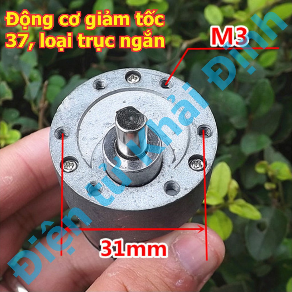 Động cơ giảm tốc 37 dc 12V 0.2A 380V/P trục D 6mm dài 6mm 170gam kde5389