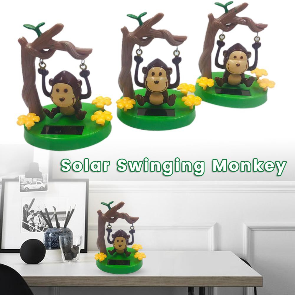 bán như tôm tươi﹊☏♦1 chiếc Điện năng lượng mặt trời Khiêu vũ Động vật dễ thương Đung đưa hoạt hình Khỉ đồ chơi Xe hơi Ph