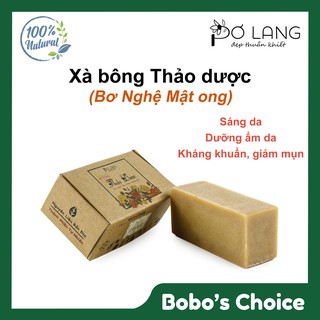 Xà Bông Bơ Nghệ Mật Ong Dưỡng Ẩm Giảm Thâm Sáng Da Pơ Lang 100gr - Handmade