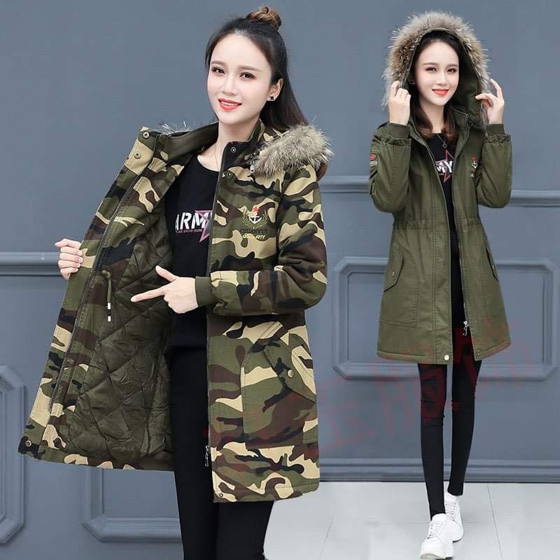 Áo khoác lính nữ cao cấp kiểu dáng lót bông trần ấm áp phong cách NP2624