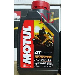 nhớt Motul Power LE 1 lít 5w40, Motul xe tay ga, nhớt xe tay ga tổng hợp 100%