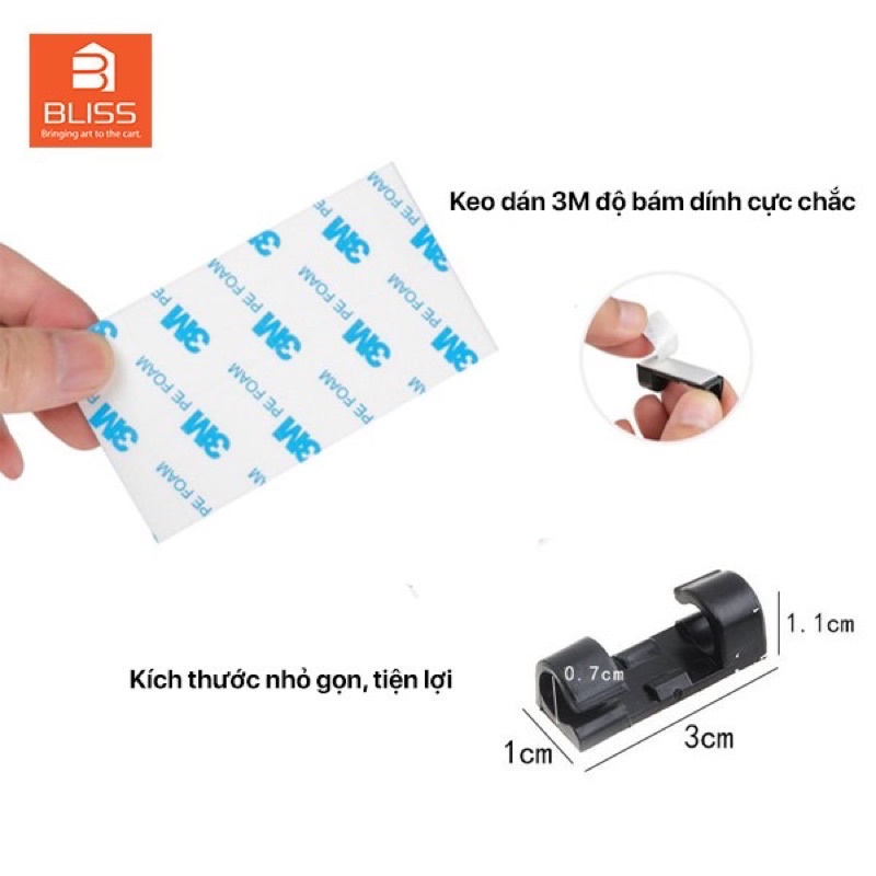 Combo 20 Nẹp Dây Điện Dán Tường Siêu Dính,Kẹp Dây Điện Dây Mạng Cố Định,Siêu Tiện Ích