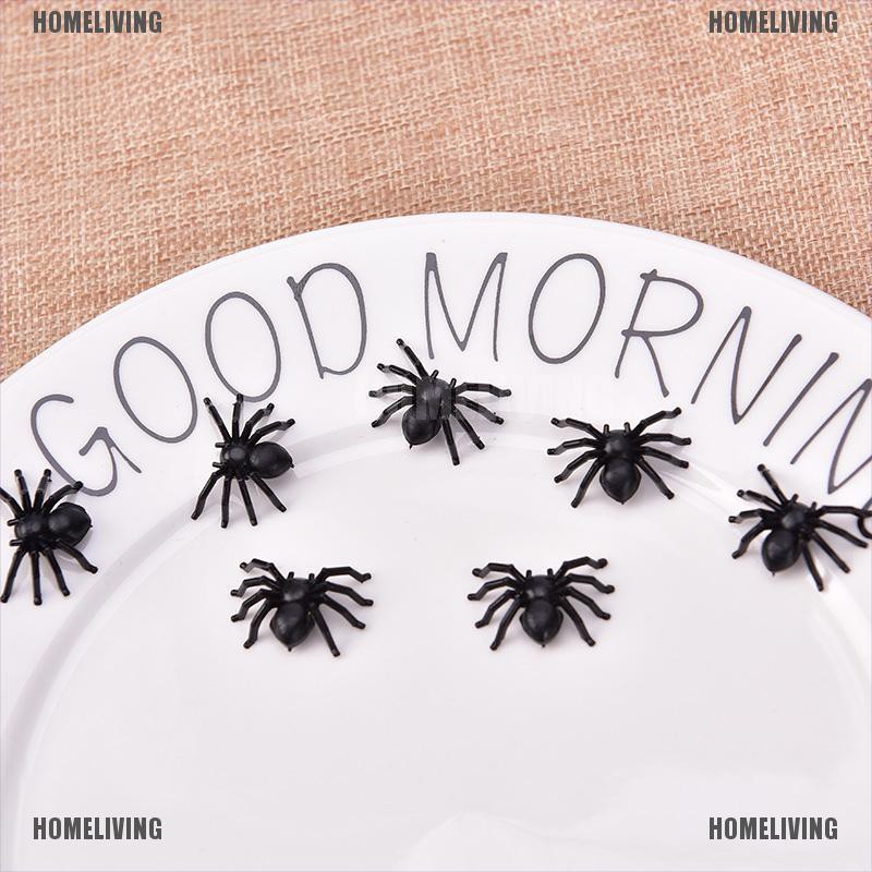 Set 50 Con Nhện Nhựa Màu Đen Trang Trí Halloween