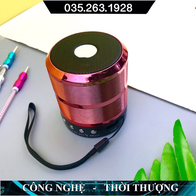 Loa bluetooth cầm tay mini WS887 - loa nghe nhạc không dây, nhỏ gọn - có dây treo, cắm thẻ nhớ, cổng 3.5, usb