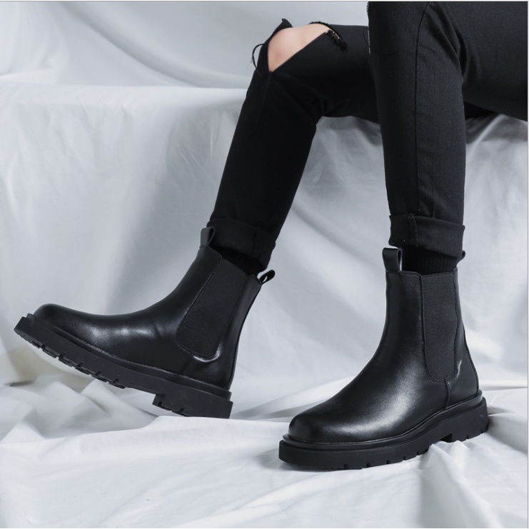 [DA XỊN + FULL BOX] Giày bốt da nam - Chelsea Boots - tăng chiều cao 7 cm (Hàng siêu cấp)