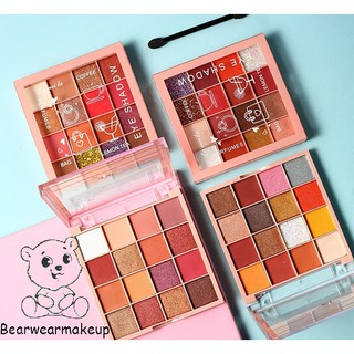 Bảng Phấn Mắt Lameila Tutu 16 ô màu Eye Shadow Coffee x Lemon Tea Có Nhũ